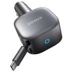 Anker Nano Car Charger 75w Usb-C Port Built-In Retractable Usb-C Cable