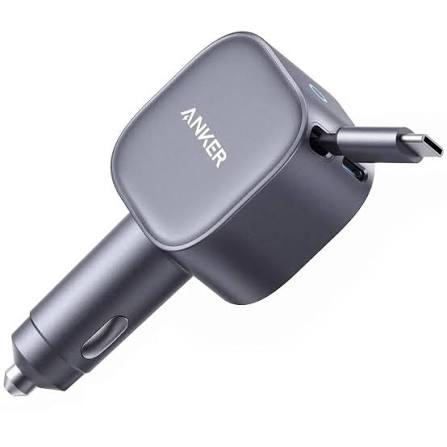 Anker Nano Car Charger 75w Usb-C Port Built-In Retractable Usb-C Cable