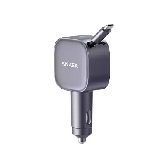 Anker Nano Car Charger 75w Usb-C Port Built-In Retractable Usb-C Cable